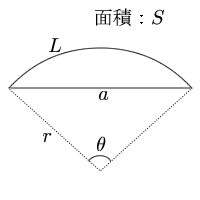 弓形 面積の計算 計算サイト